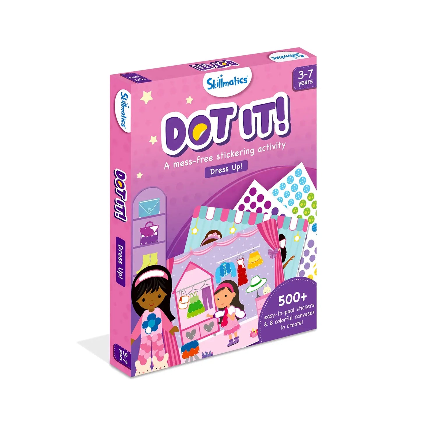 Pink Dot It sticker activity box from Dot it Dress Up no mess sticker art for ages 3-7