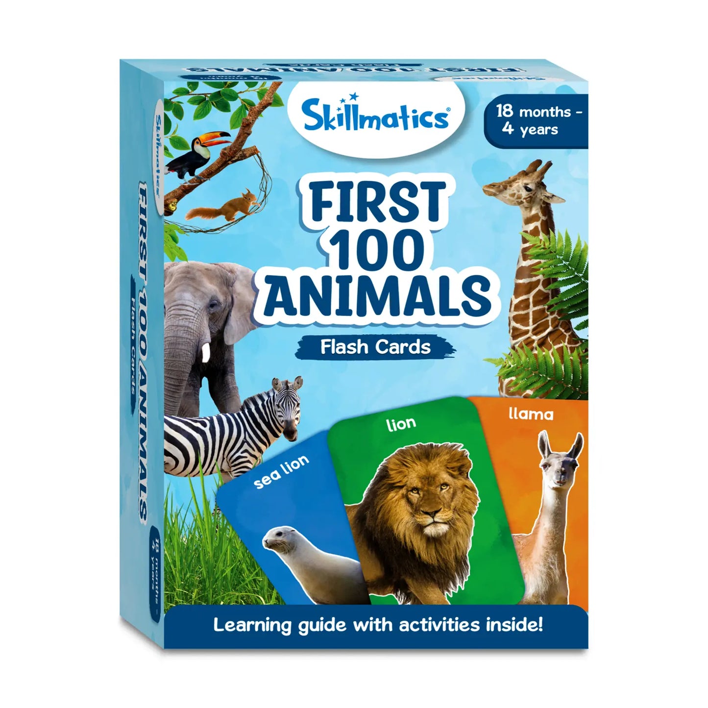 First 100 Animals flashcard box for toddlers ages 1-4 in educational animal learning set