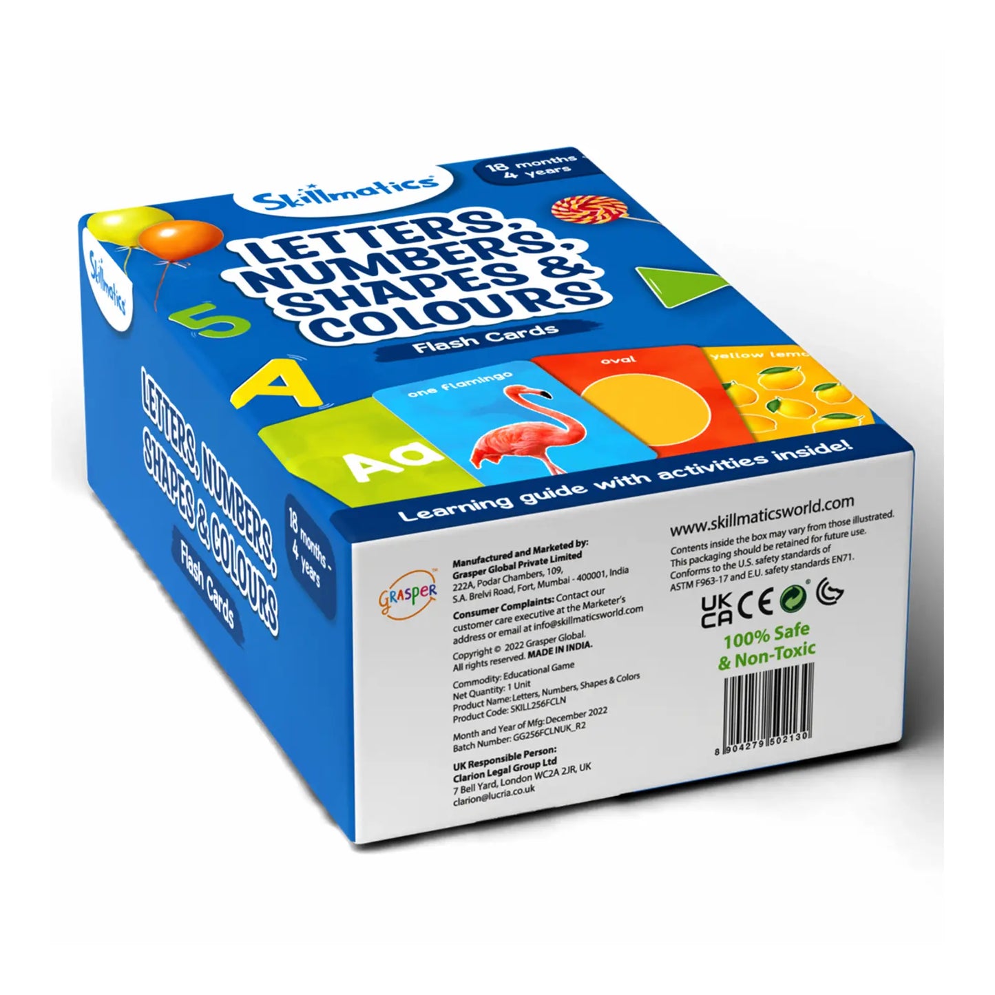 Skillmatics flash card box for toddlers with letters numbers shapes and colors