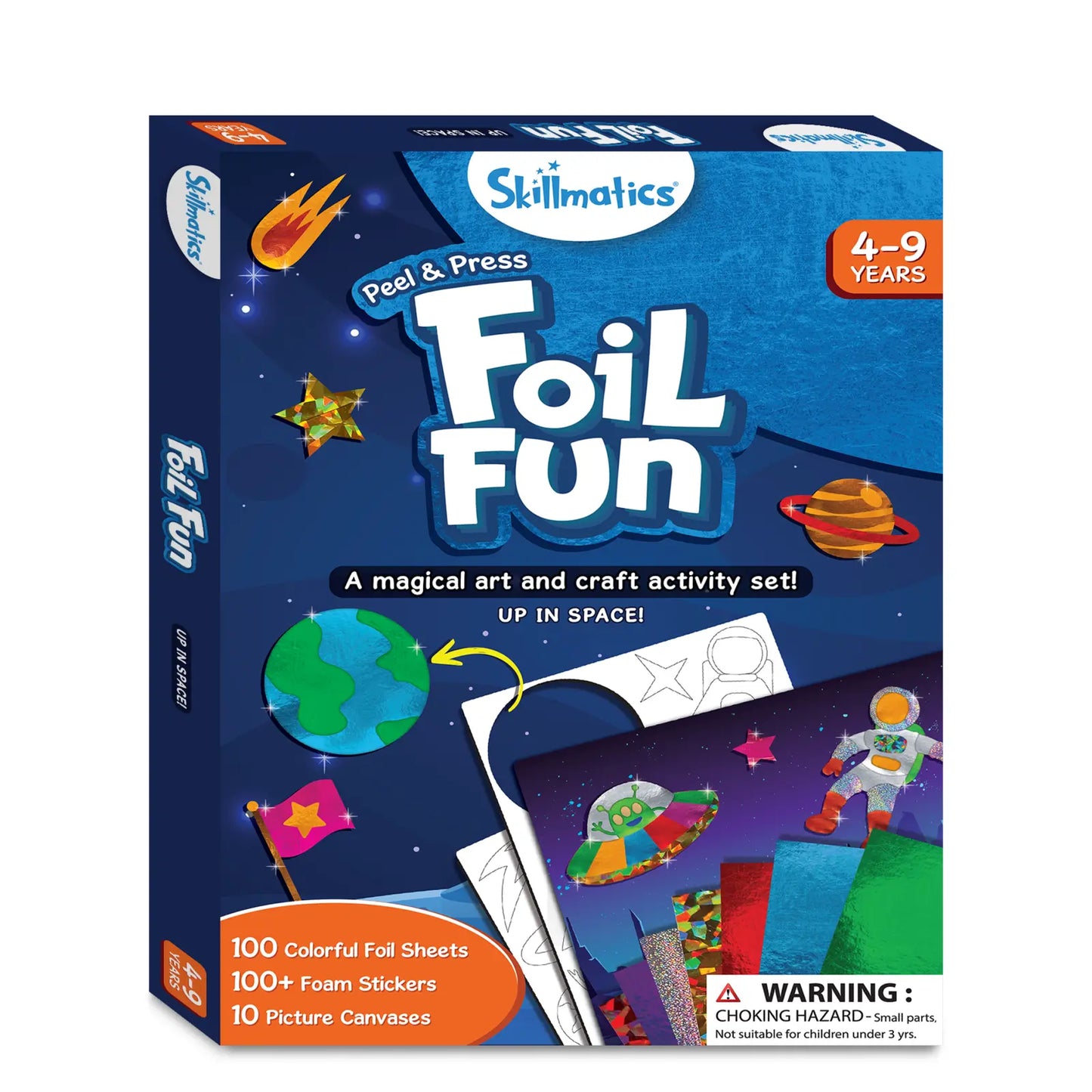Foil Fun activity kit packaging for Up In Space No Mess Art Kit for kids 4-9