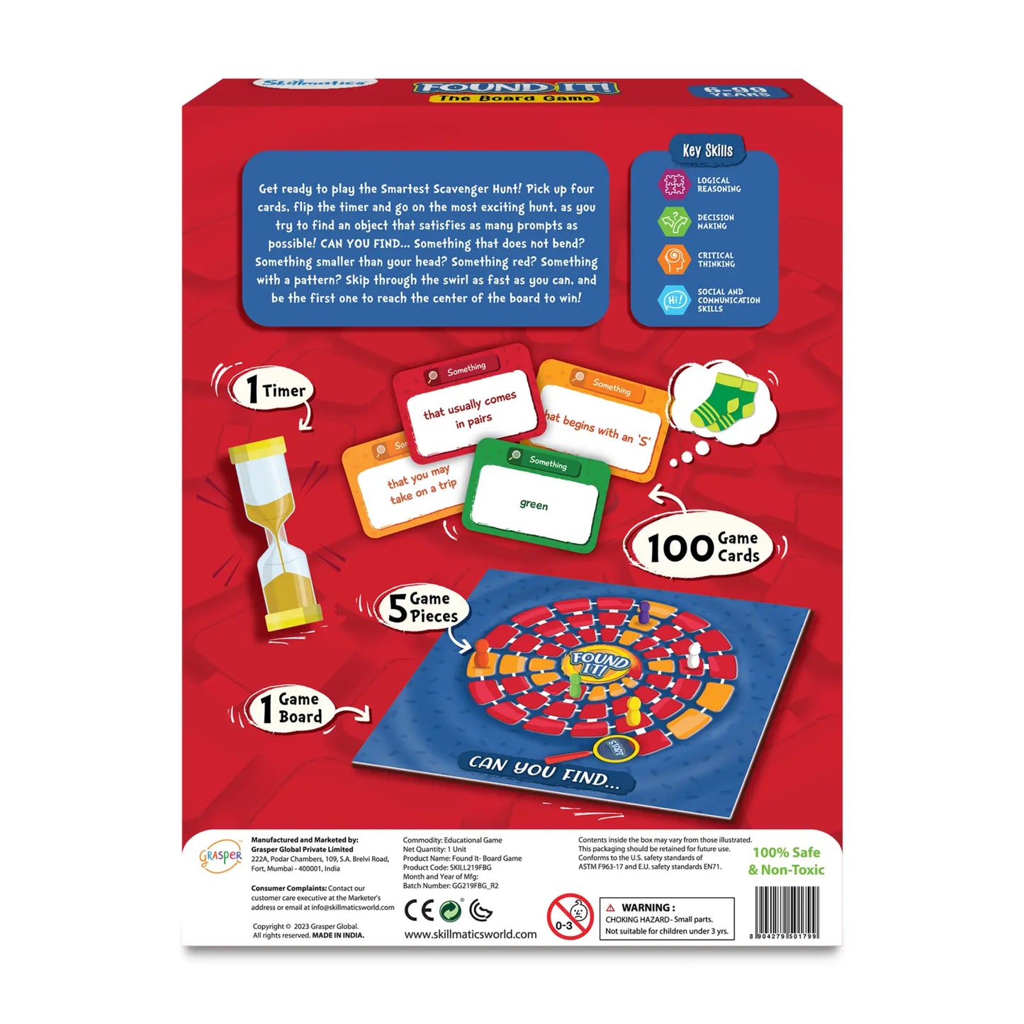 Found It! Board Game for smart scavenger hunt fun ages 6+ in colorful packaging