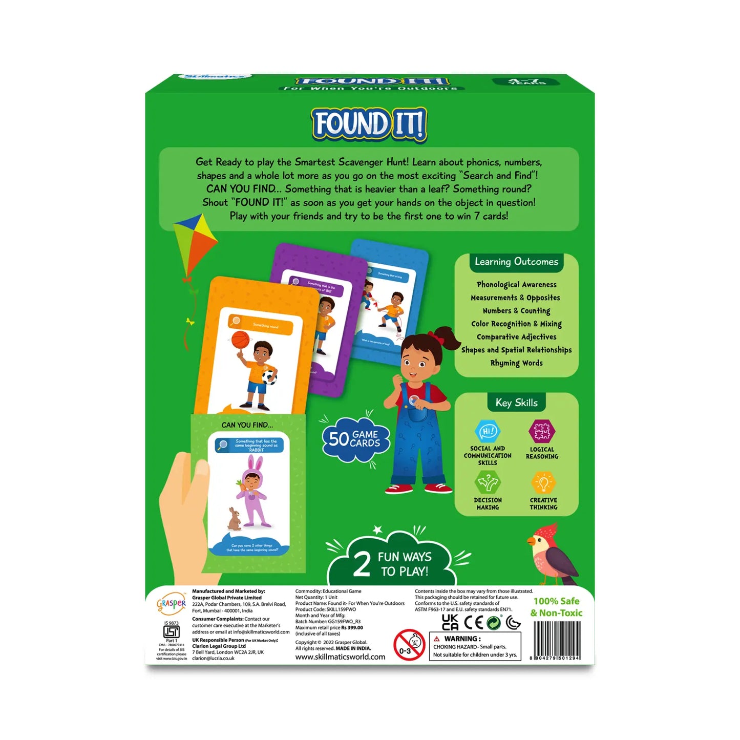 Found It Outdoor Edition smart scavenger hunt game box for kids ages 4-7