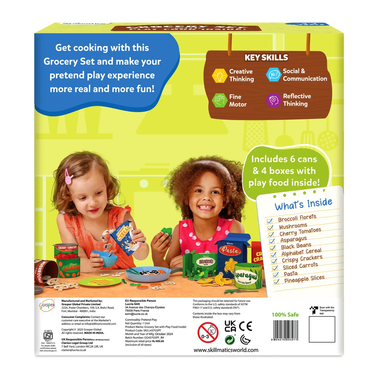 Grocery Set box for Pretend Play Food Set suitable for ages 3 to 7