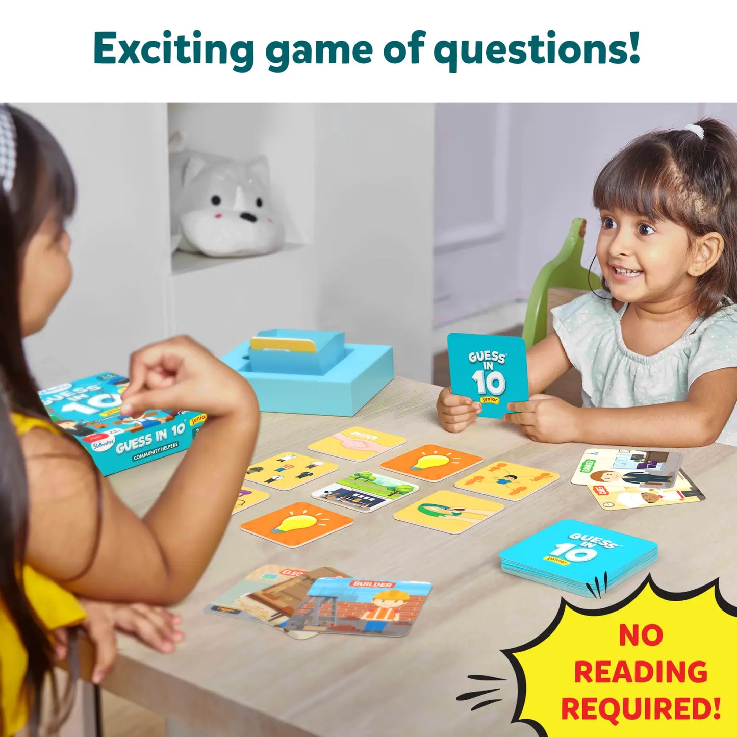 Children’s card game Guess in 10 Junior featuring community helpers for ages 3-6