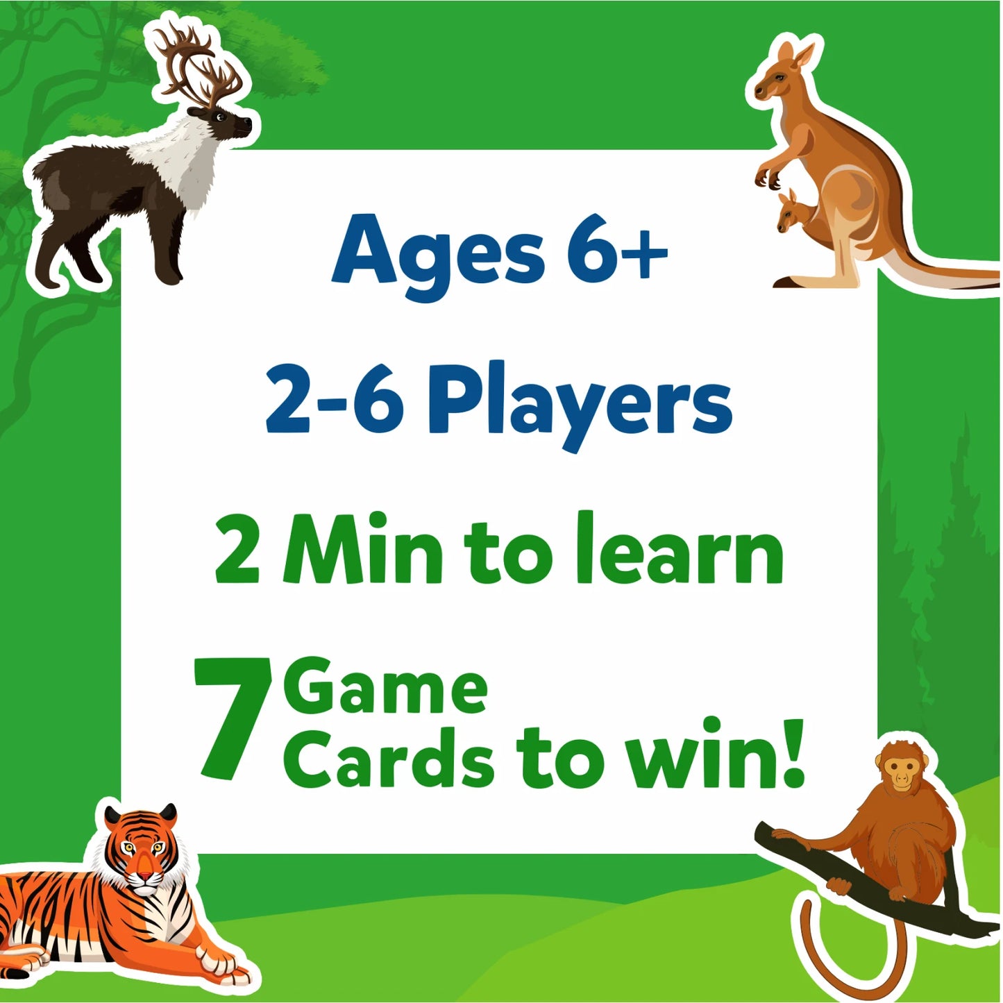 Game box with colorful animal illustrations for Guess in 10 Splash waterproof trivia card game