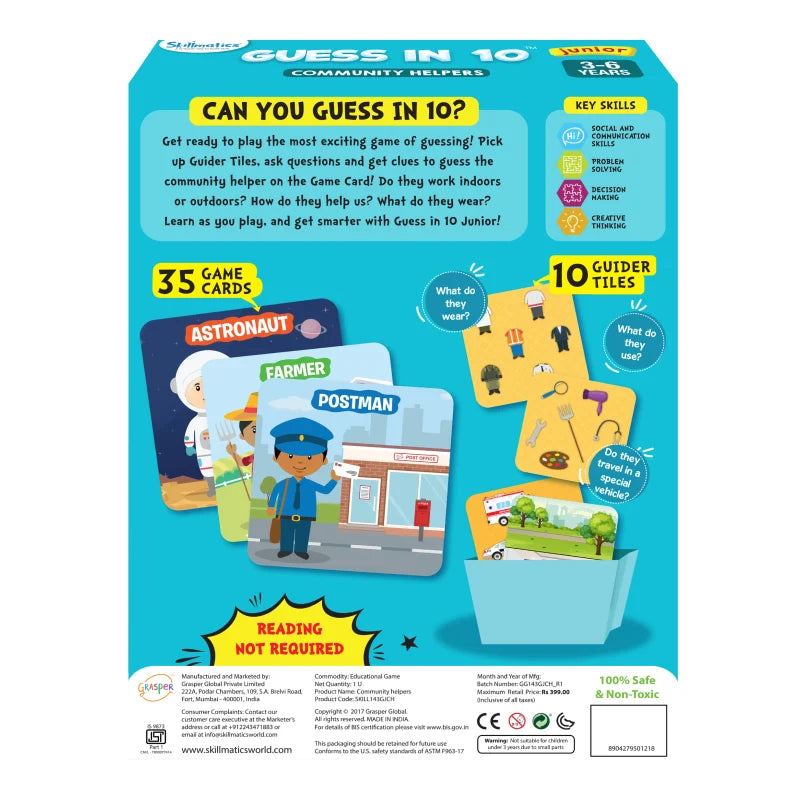 Guess in 10 Community Helpers game showcasing community helpers and educational fun