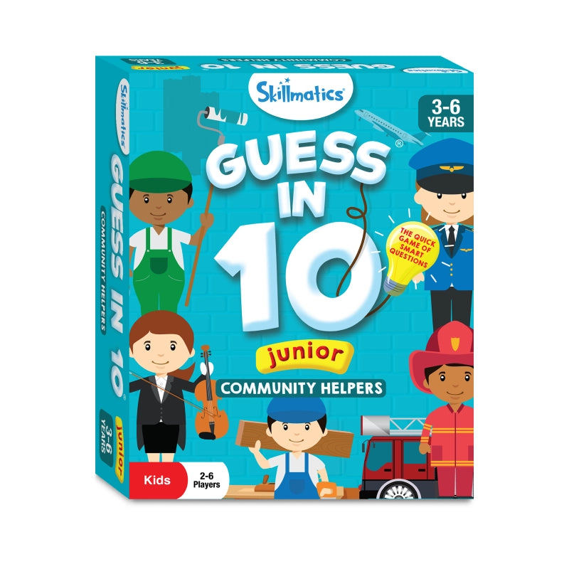 Guess in 10 Junior community helpers trivia card game for kids ages 3 to 6