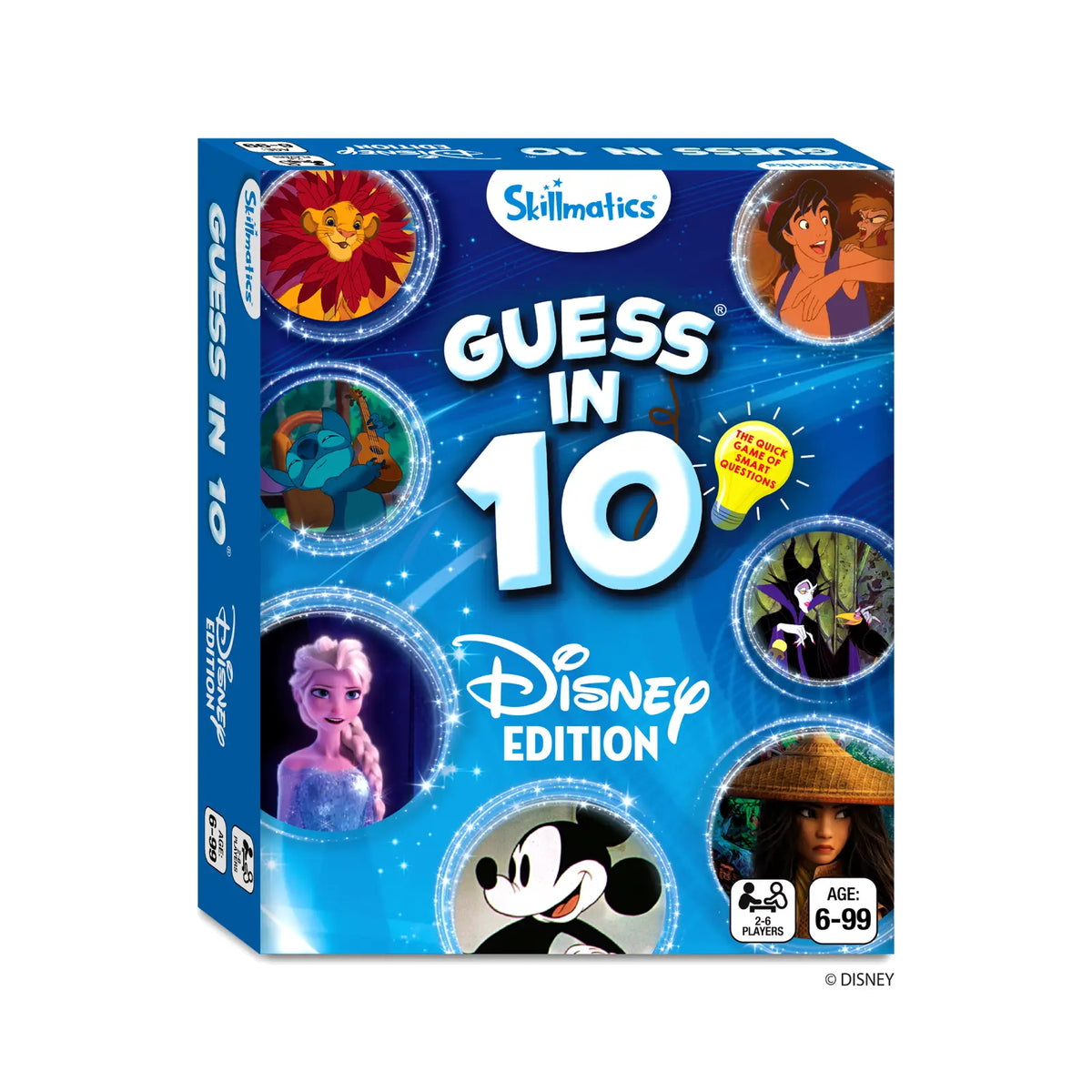 Disney edition of the Guess in 10 trivia card game for ages 6 and up