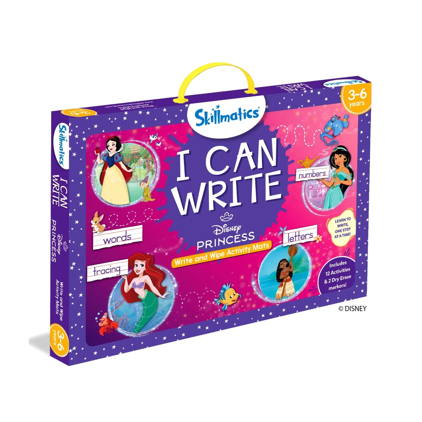 Disney Princess writing activity kit with reusable mats for kids aged 3 to 6