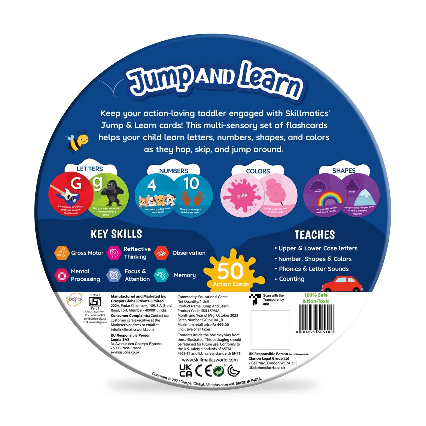 Educational learning cards for toddlers in Jump and Learn Flash Cards for Ages 2-5