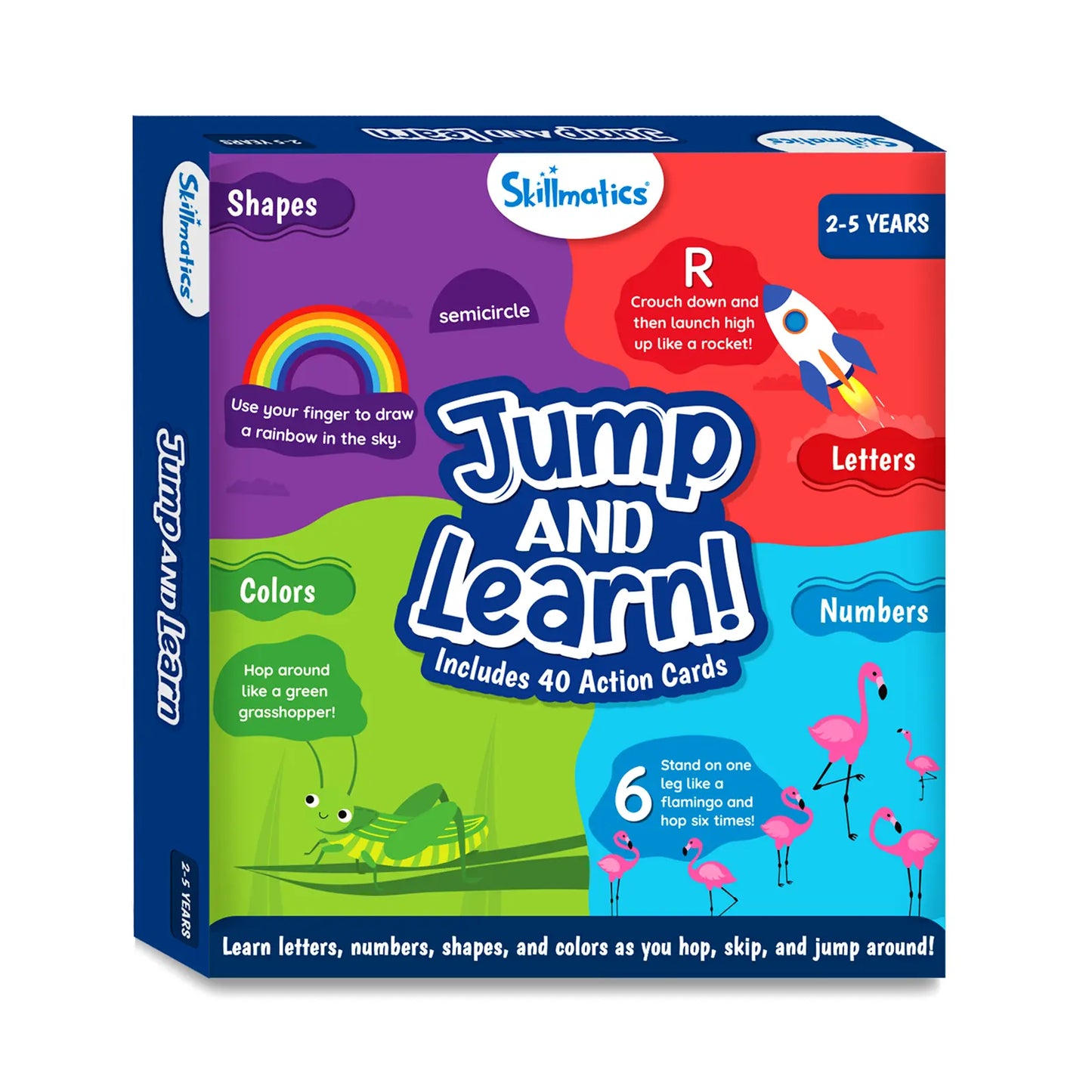 Children's educational game box with colorful graphics and text.