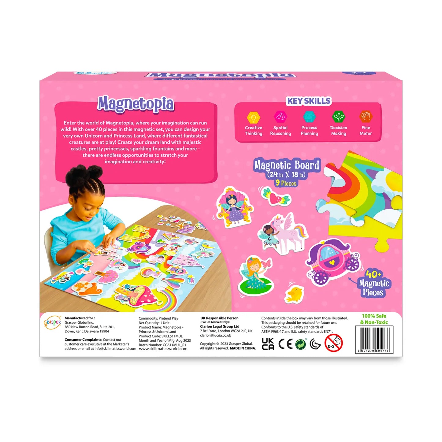 Magnetopia magnetic board game box for Princess and Unicorn Land pretend play set