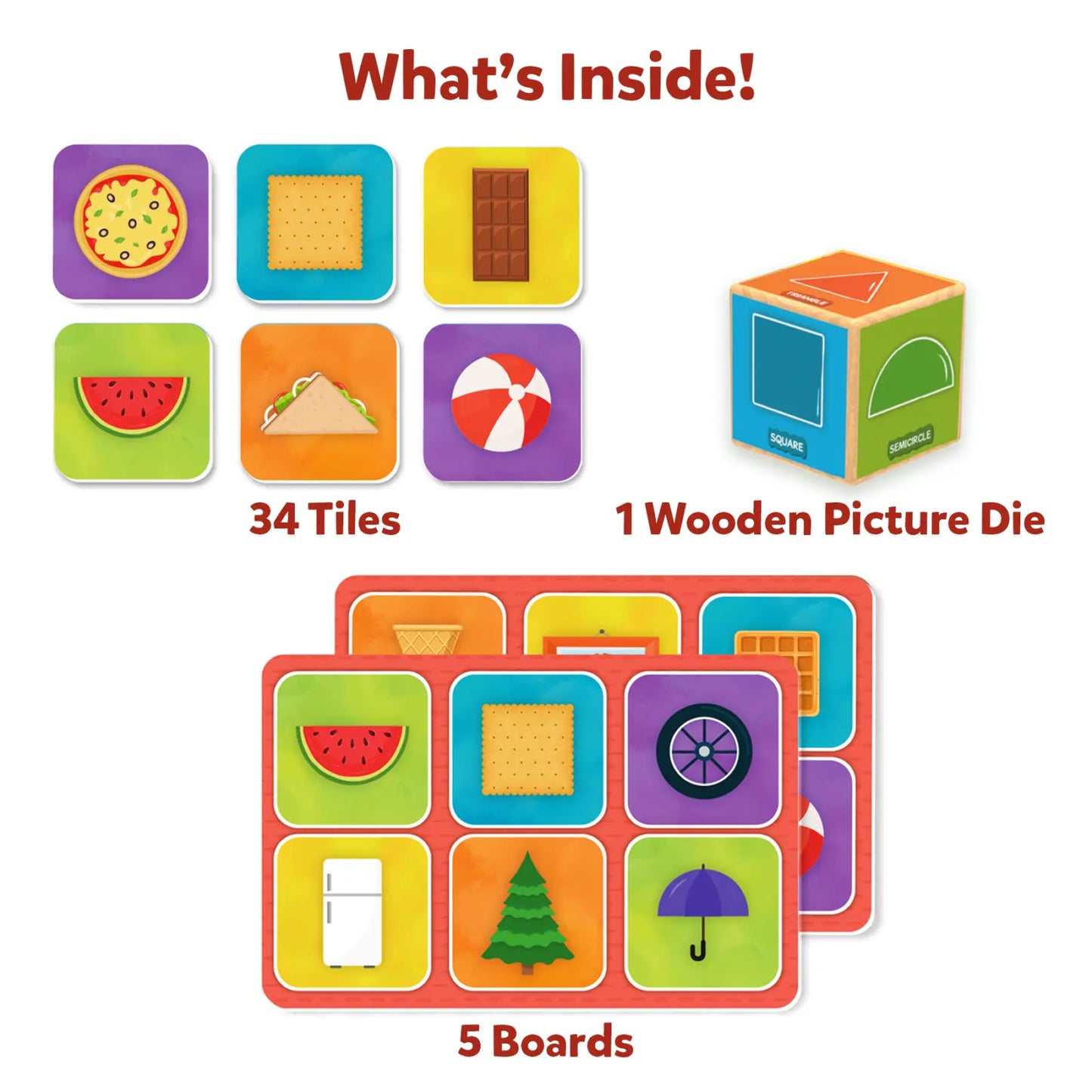 Children’s matching game with shape cards from Memory Match Shapes Around Us Board Game