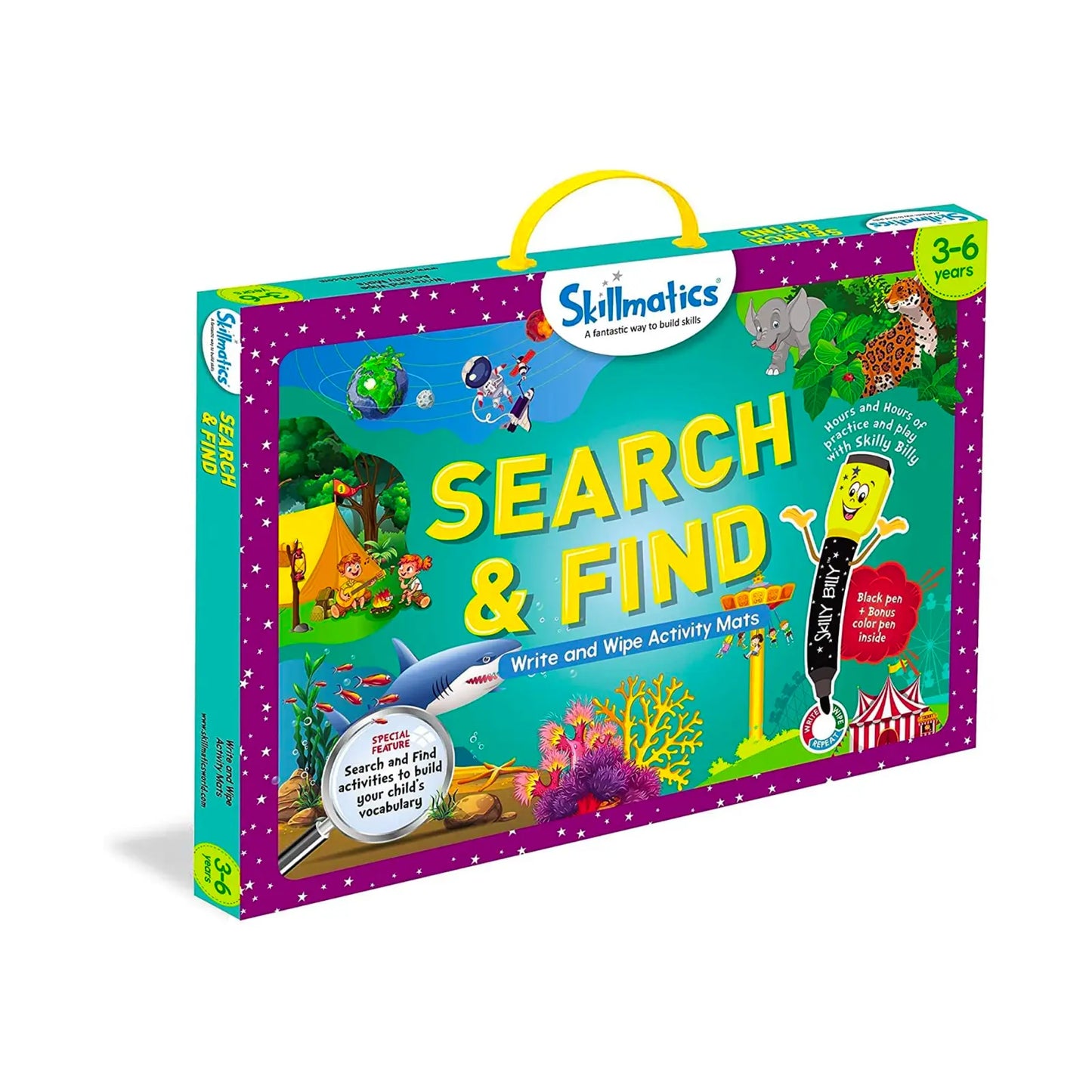 Skillmatics Search & Find activity box with reusable mats for kids ages 3 to 6