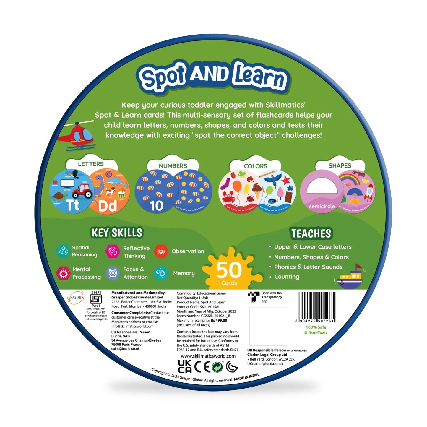 Educational flashcard set from Spot and Learn for toddlers aged 2 to 5