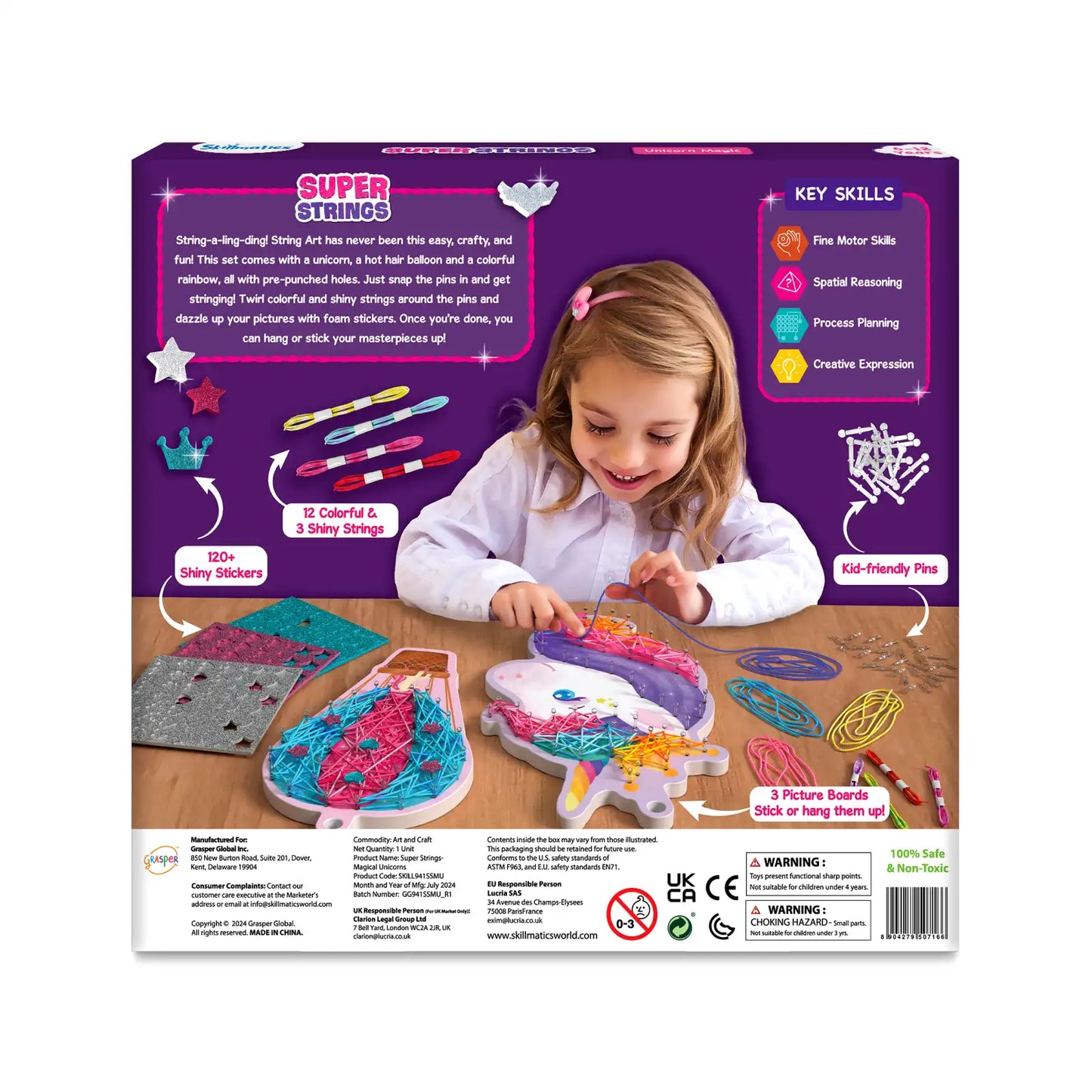 String art craft kit featuring a colorful unicorn design for kids ages 6-12