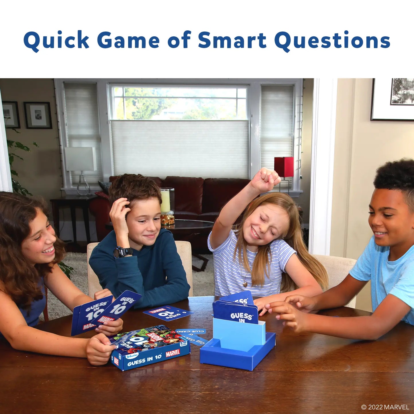 Guess in 10 Marvel card game by Skillmatics for ages 8 and up, fun superhero challenges