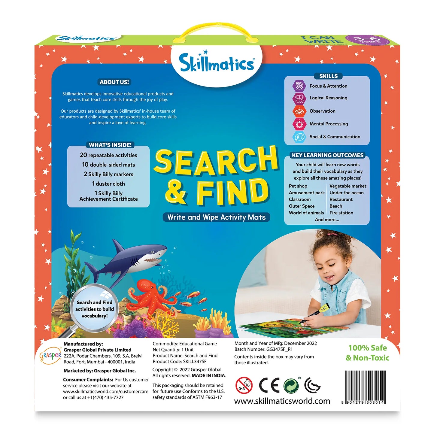 Skillmatics Search and Find reusable activity mats for kids ages 3 to 6