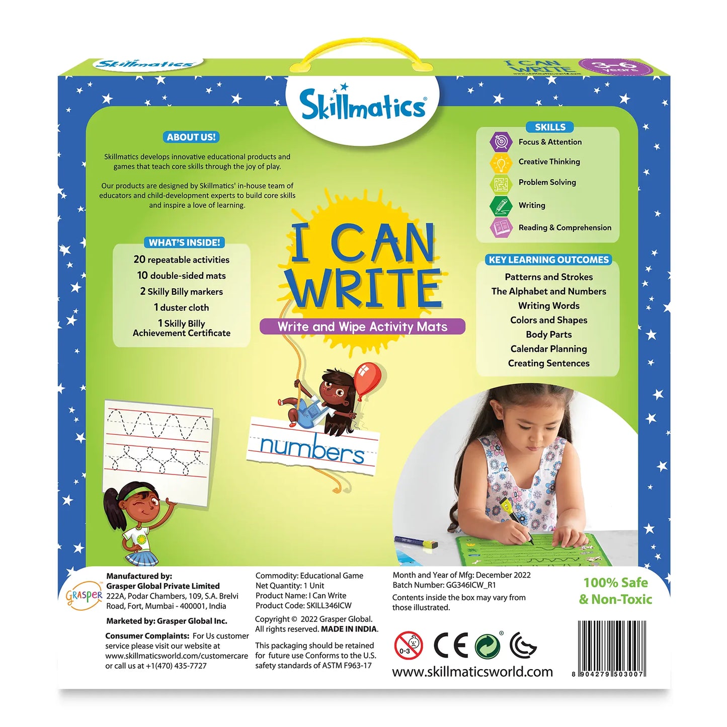 Skillmatics I Can Write reusable activity set for early learning and handwriting skills