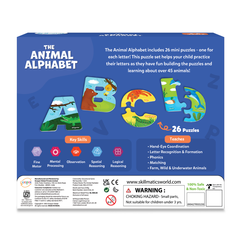 Animal alphabet puzzle box for kids ages 3 to 6 from The Animal Alphabet educational series