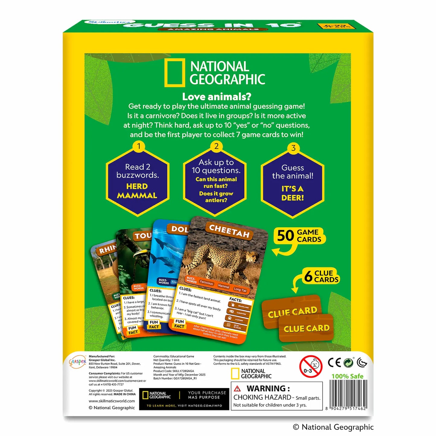 Guess in 10: National Geo Animals | Trivia Card Game (ages 6+)