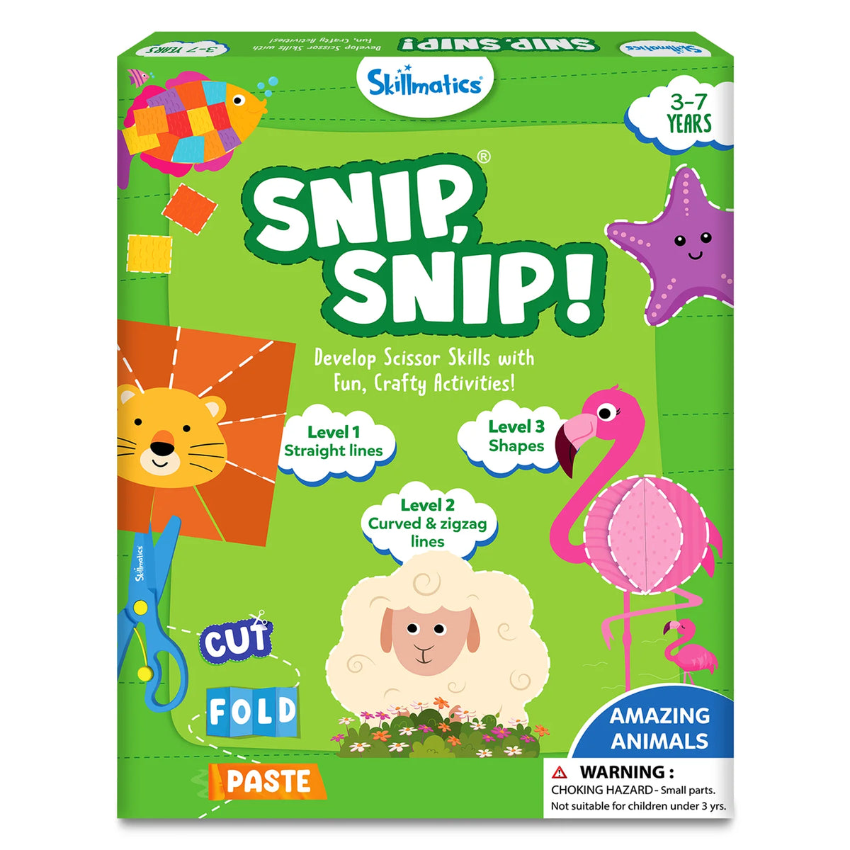 Snip Snip - Amazing Animals| Art & Craft Activity Kit (ages 3-7)