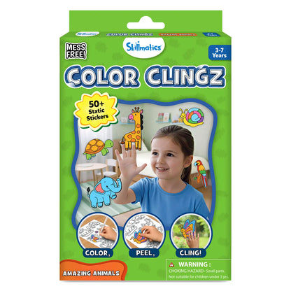 Color Clingz Amazing Animals | 50+ Reusable Mess-Free Static Stickers