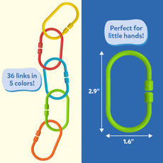 Linkies: Set of 36 Links | Connectable Learning Link Toy for Toddlers (10-24 months)
