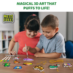 Children’s 3D art activity with Aqua Puffs Animal Friends 3D Art Kit for ages 4+