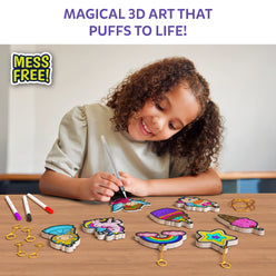 Magical 3D art set featuring princesses and unicorns from Aqua Puffs Kit for ages 4+