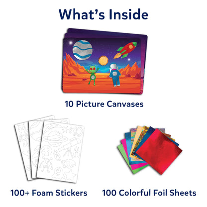 Skillmatics Foil Fun Up In Space No Mess Craft Kit, (100+ Piece Art Set)