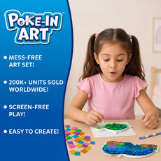 Poke-in art set for kids featuring underwater animal designs, mess-free craft activity