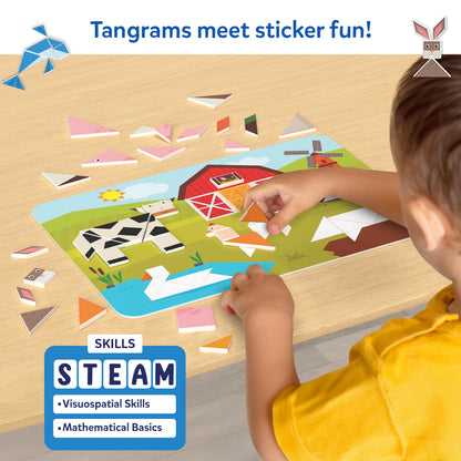 Tangram Twist: Amazing Animals | No mess sticker art (ages 4-7)