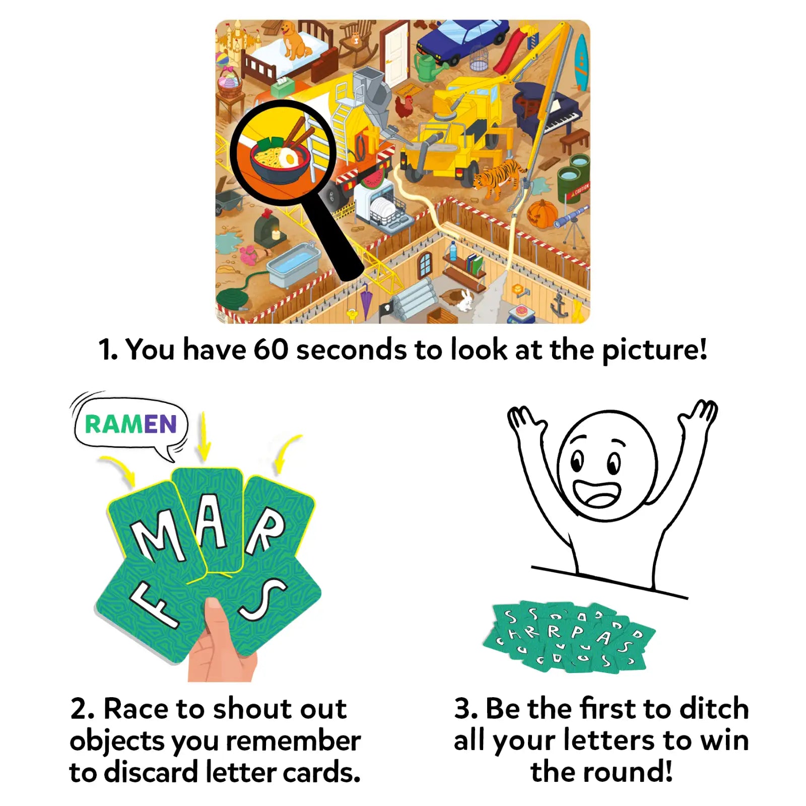 Who Saw What? In 60 Seconds: Fast-Paced Memory Game for Kids (ages 7+)