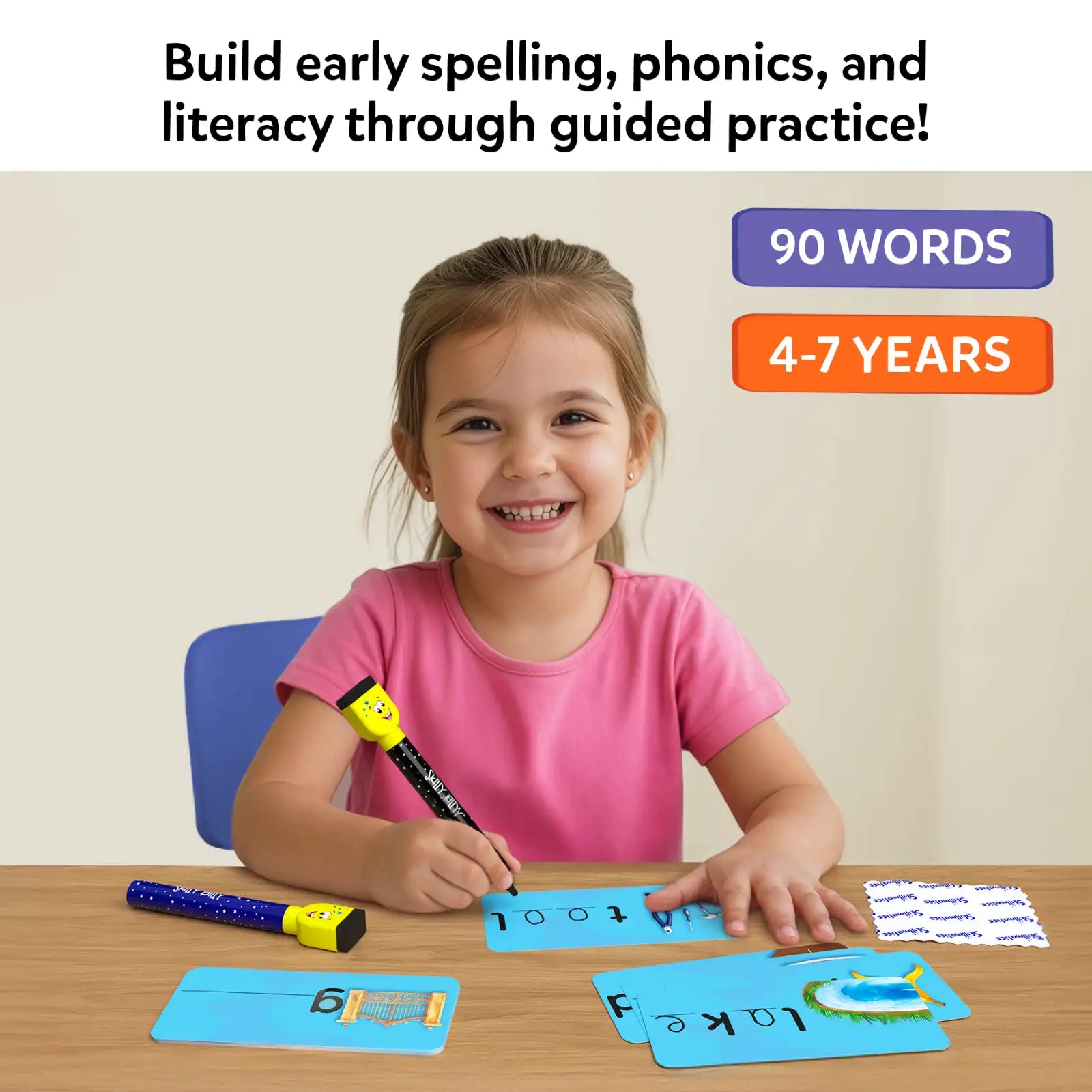 Spell Smarter | Spelling and Phonics Write & Wipe Cards (ages 4- 7)