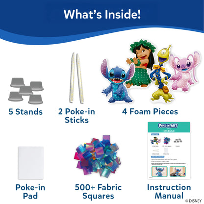 Disney Lilo & Stitch Poke-in Art craft kit with foam pieces fabric squares and sticks