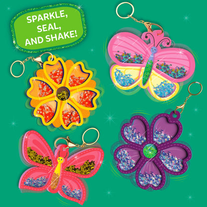 Shake-its: Flowers & Butterflies | DIY Craft Kit with Keychains (ages 4-9)