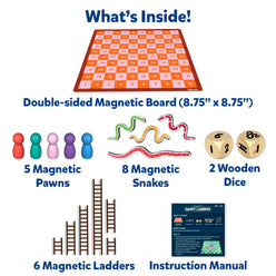 Snakes & Ladders | Magnetic & Customizable Board Game with a Twist (ages 4+)