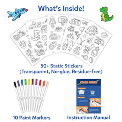 Color Clingz: Cars, Sports, Dinos & More! | Mess-Free Reusable Static Stickers (Ages 3-7)