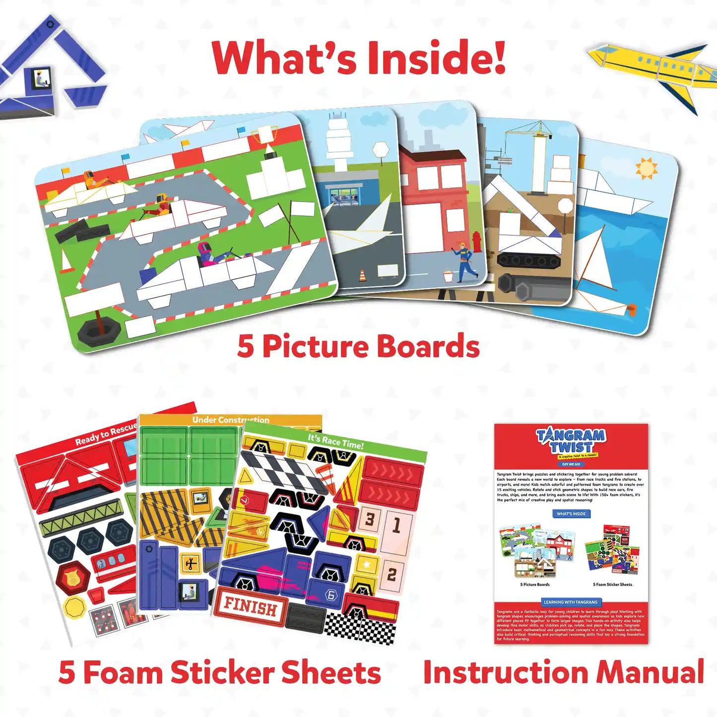 Tangram Puzzle Set from Tangram Twist Off We Go! No Mess Sticker Art for Kids