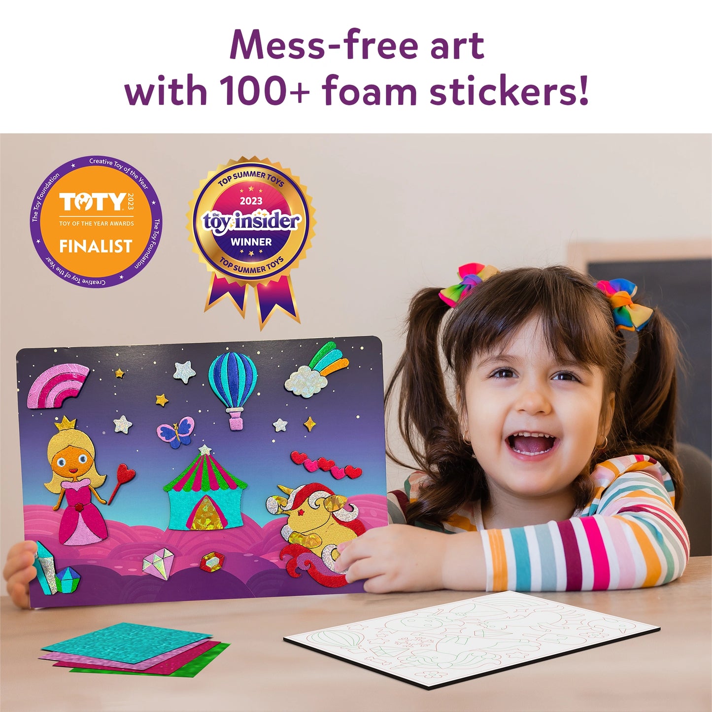 Foam sticker art set from Foil Fun Unicorn and Princess No Mess Art Kit for ages 4-9