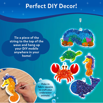 DIY ocean-themed mobile craft kit from Poke-in Art Underwater Animals for kids
