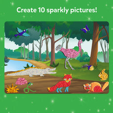 Sparkly animal sticker scene from Foil Fun World Of Animals No Mess Art Kit