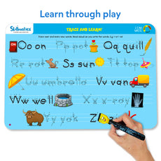 Educational alphabet tracing board from I Can Write Reusable Activity Mats for ages 3-6
