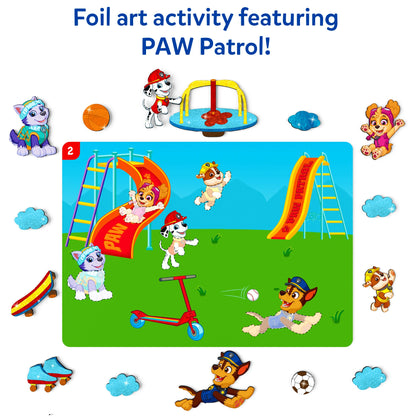 Foil art activity set featuring PAW Patrol characters for kids ages 4 to 9