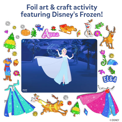 Disney Frozen foil art craft activity from Foil Fun Disney Frozen No Mess Art Kit