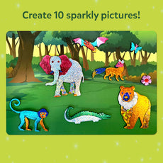 Sparkly animal sticker scene from Foil Fun World of Animals Megapack art kit
