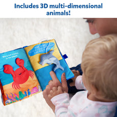 Interactive baby cloth book with 3D underwater animals for infants ages 6 months+
