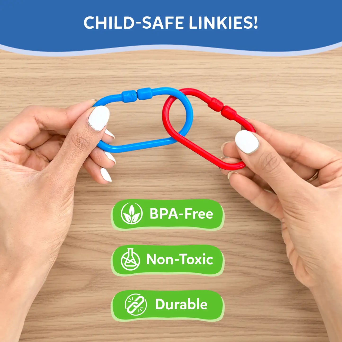 Linkies: Set of 15 Links | Connectable Learning Link Toy for Toddlers (10-24 months)