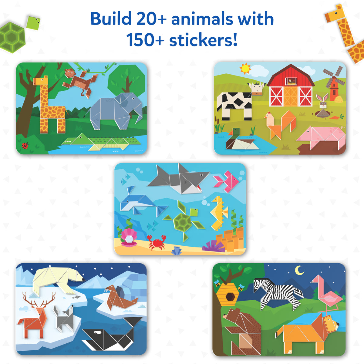 Tangram Twist: Amazing Animals | No mess sticker art (ages 4-7)